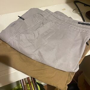 2 Pairs of American Eagle Shorts in Gray & Brownish! Extreme Flex!